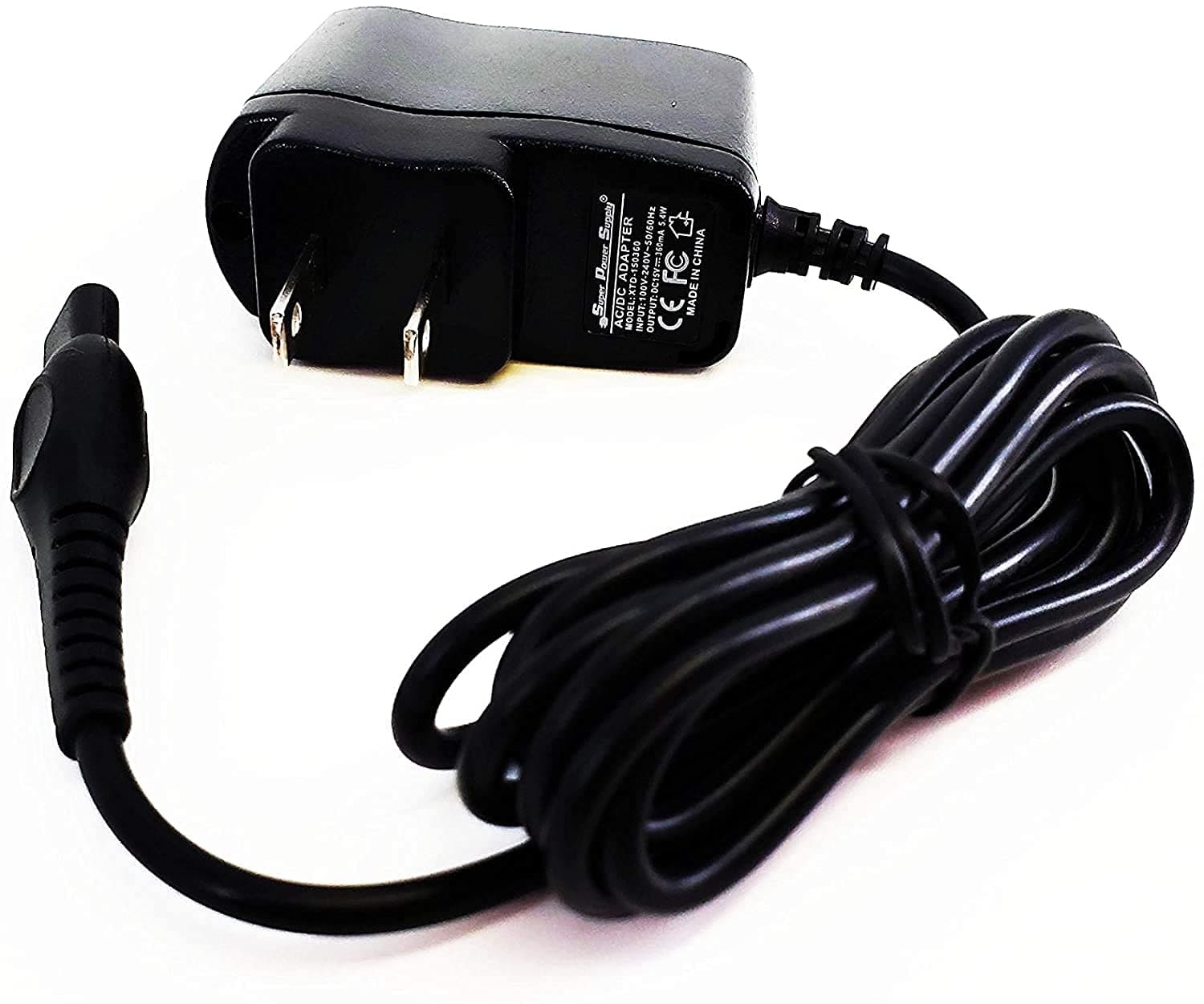 Super Power Supply AC/DC Adapter Charger Cord for Philips Norelco Beardtrimmer Beard & Stubble Trimmer QT4022 QT4022/32 QT4022/41 QT4050 QT4070 Electric Shaver/Razor Replacement Wall Barrel Plug