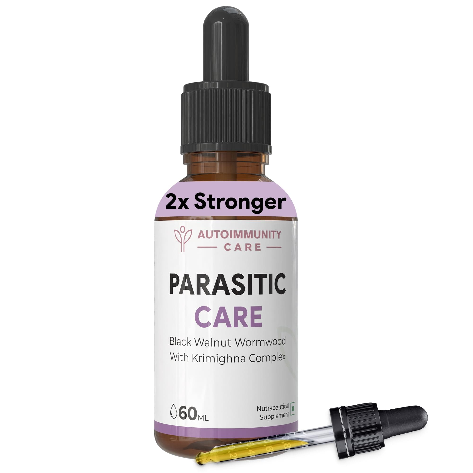 Parasitic Cleanse Care – Black Walnut, Wormwood & Clove Parasite Cleanse for Humans | Krimighna Complex with Orange Peel Extract | Supports Digestive Health & Immunity | 60 ml