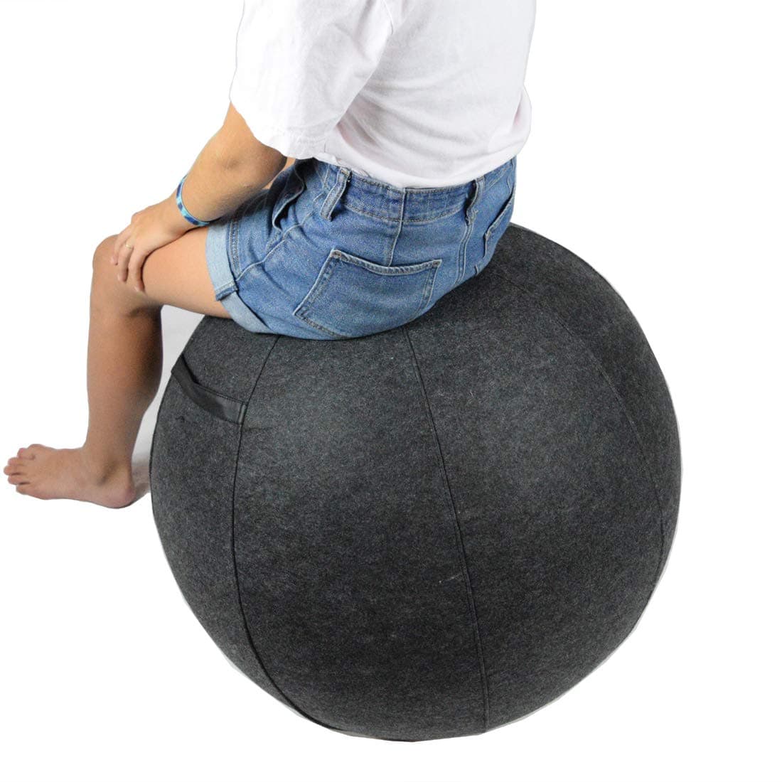 Stability Ball Chair for Office with Cover, 65 cm Sitting Ball for Office, Therapy, Home & Fitness