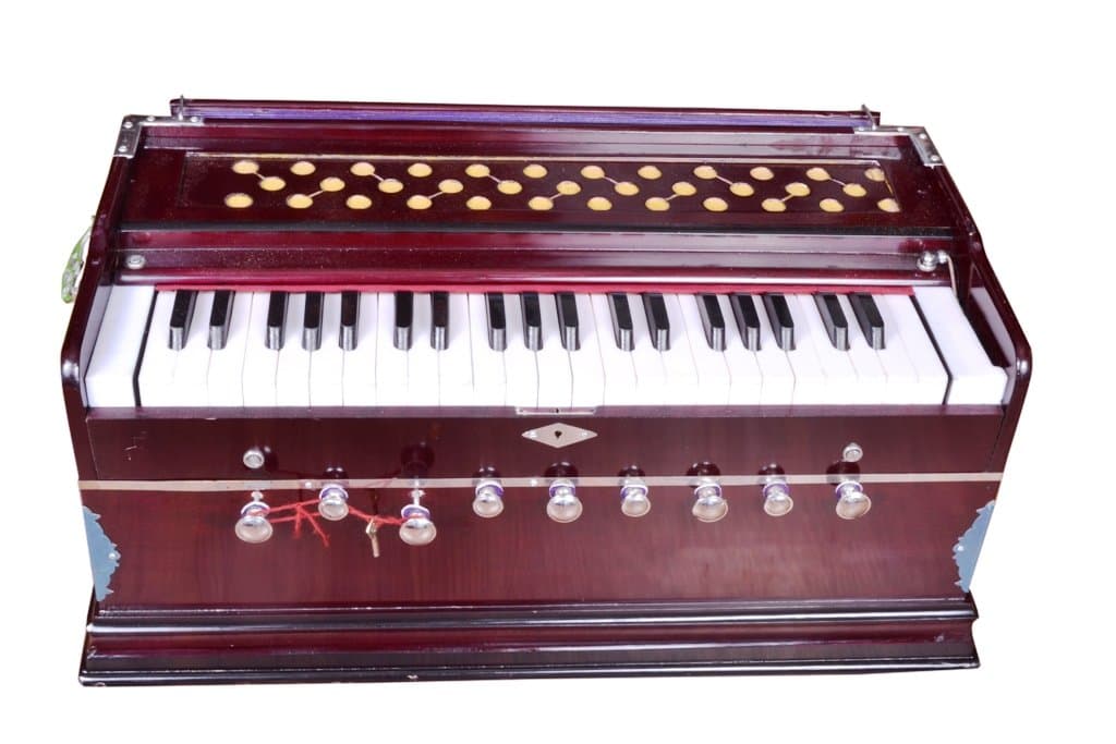 Indian Handmade Wooden Harmonium Harmonica 3.5 Octave 9 Stops Dark Brown