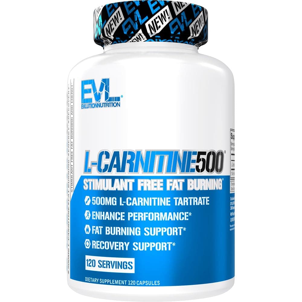 Evlution Nutrition Carnitine500 500 mg of Pure L-Carnitine in Each Serving (120 Serving, Capsule)