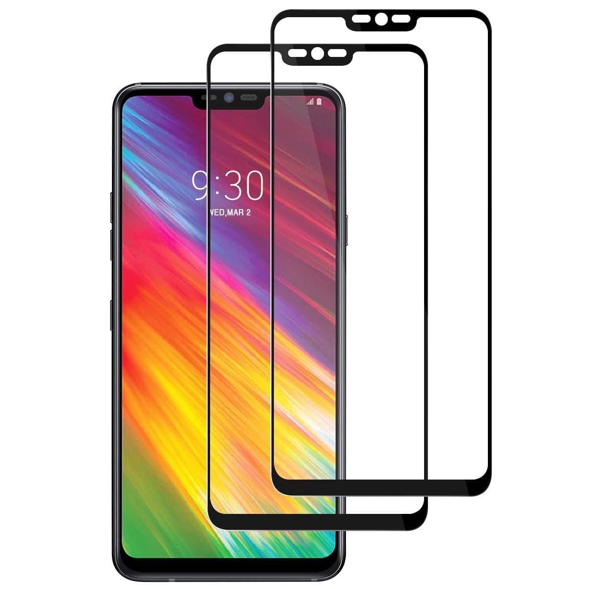 SEEZEN LG G7 ThinQ Screen Protector, [2 Pack] [Full Coverage] [Full Adhesive Glue] [Bubble Free ] Tempered Glass Protection Film for LG G7 ThinQ