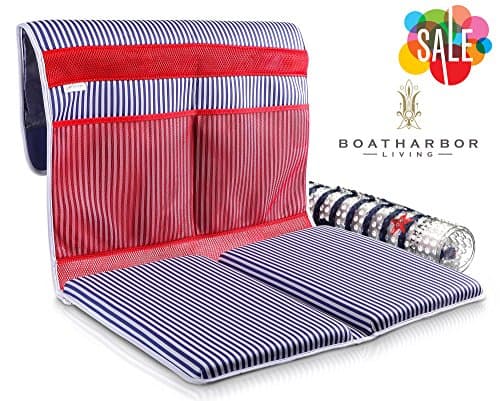 Premium XL Baby Bath Tub Kneeler + Non Slip Bath Mat | Machine Washable, Quick-Dry, Fully Adjustable, Suction Cups + Mesh Storage Pockets | XL Detachable Foam Kneeling Pad Cushion Mat with Zipper Bag