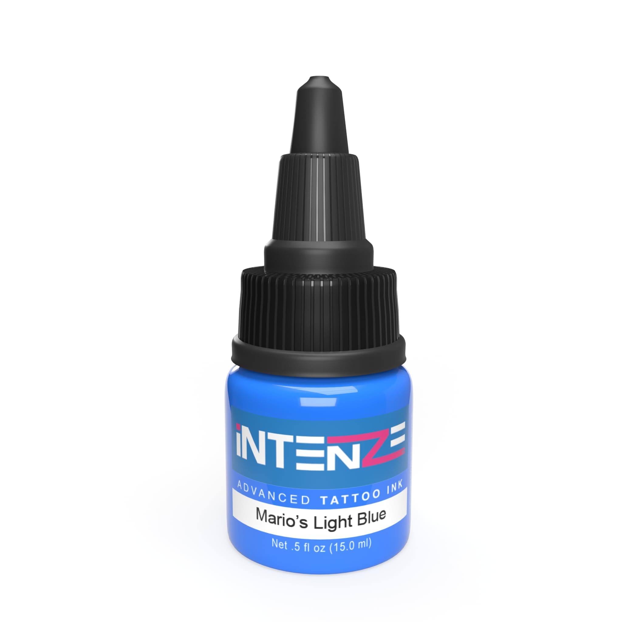 Intenze Mario's Light Blue Tattoo Ink 1/2 oz with Excellent Long-Lasting Opacity, Made in USA, Exceptional Skin Coverage, Sterilized and Direct from The Manufacturer