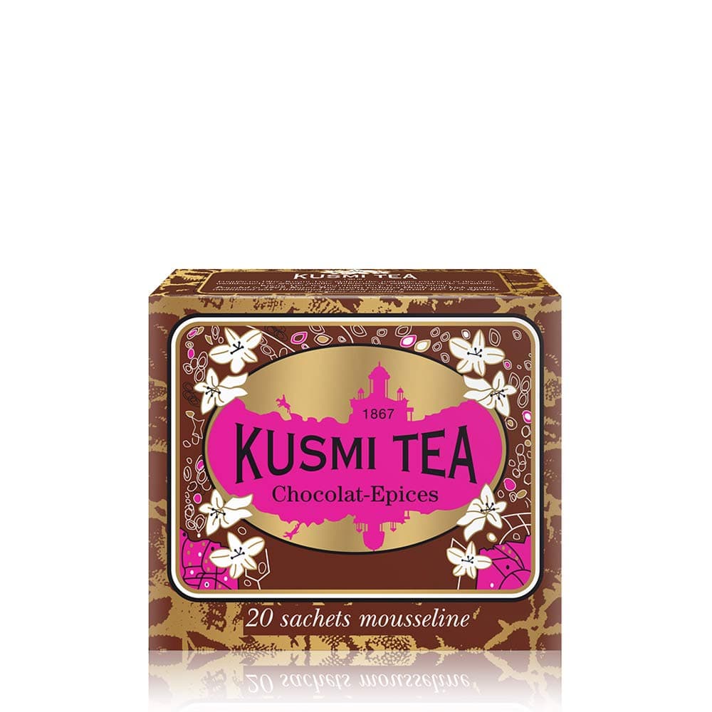 Kusmi Tea spicy chocolate - flavored black tea with cardamom, cinnamon, ginger and chocolate flavors smooth sensory delights (20 tea bags , 20 servings)