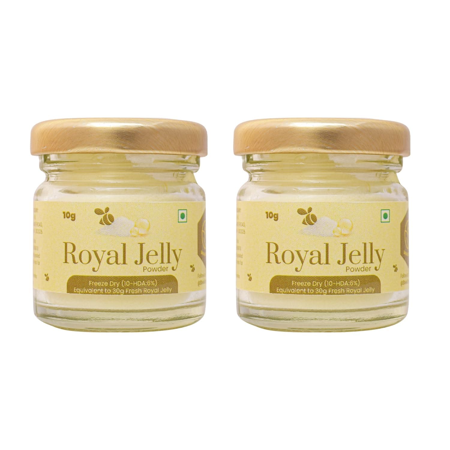 Royal Jelly Powder 20g - Freeze Dry 10-HDA:6% I Immune Booster I High Minerals & Vitamins I Fertility Booster I Equivalent to 60g Fresh Royal Jelly