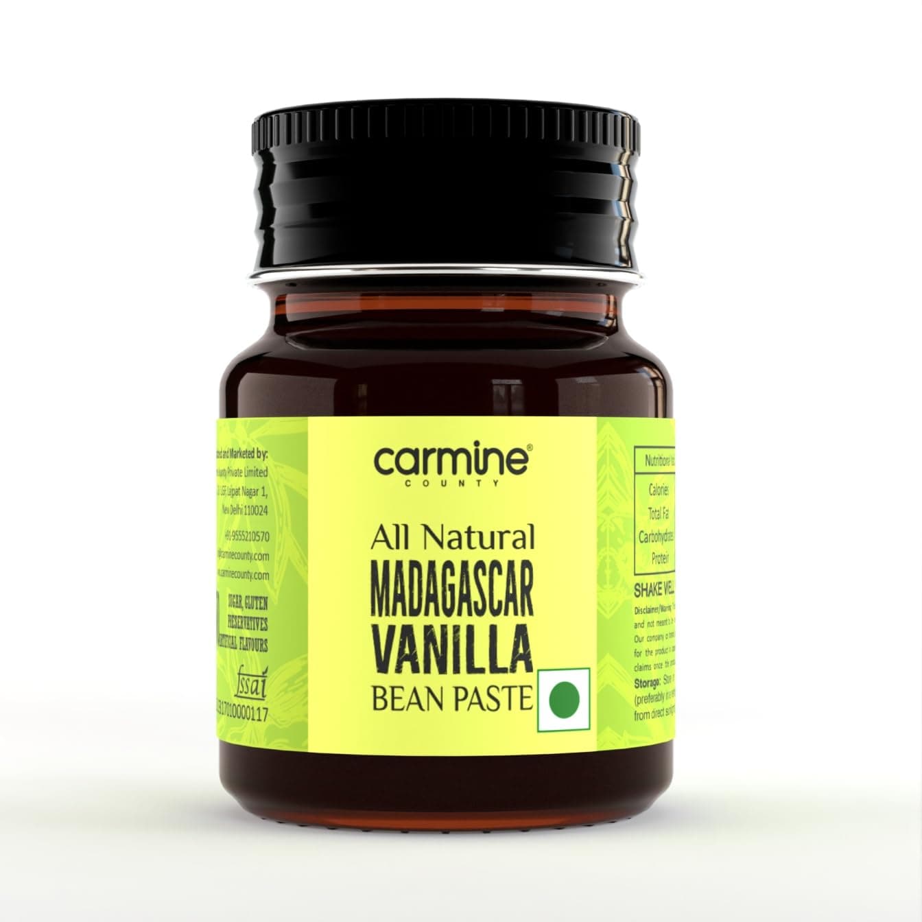 Carmine County Madagascar Vanilla Bean Paste – 50g | All Natural, Gourmet Vanilla Extract Alternative | Premium Glass Jar | Ideal for Baking, Desserts & Beverages | No Additives or Preservatives