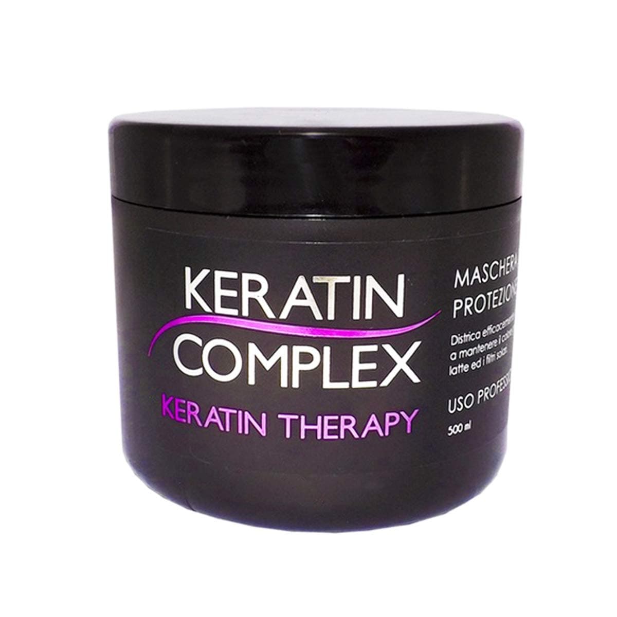 Keratin Therapy Detangling Mask Specific for Colour Protection with Milk Protein - Professional Use 100% Made in Italy Paraben Free 500 ml for Treated and Coloured Hair 412