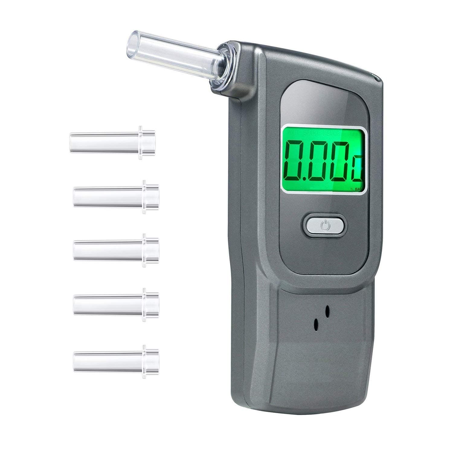 Professional Breathalyzer Portable Digital Breath Alcohol Tester with 5 Mouthpieces for Personal Use