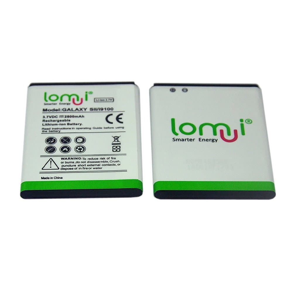Lomui 2800mAh Li-ion Battery for Samsung Galaxy i9100 i9103 i9105 Samsung Galaxy S2 SII EB-F1A2GBU NOT NFC Capable [6-Month Warranty]