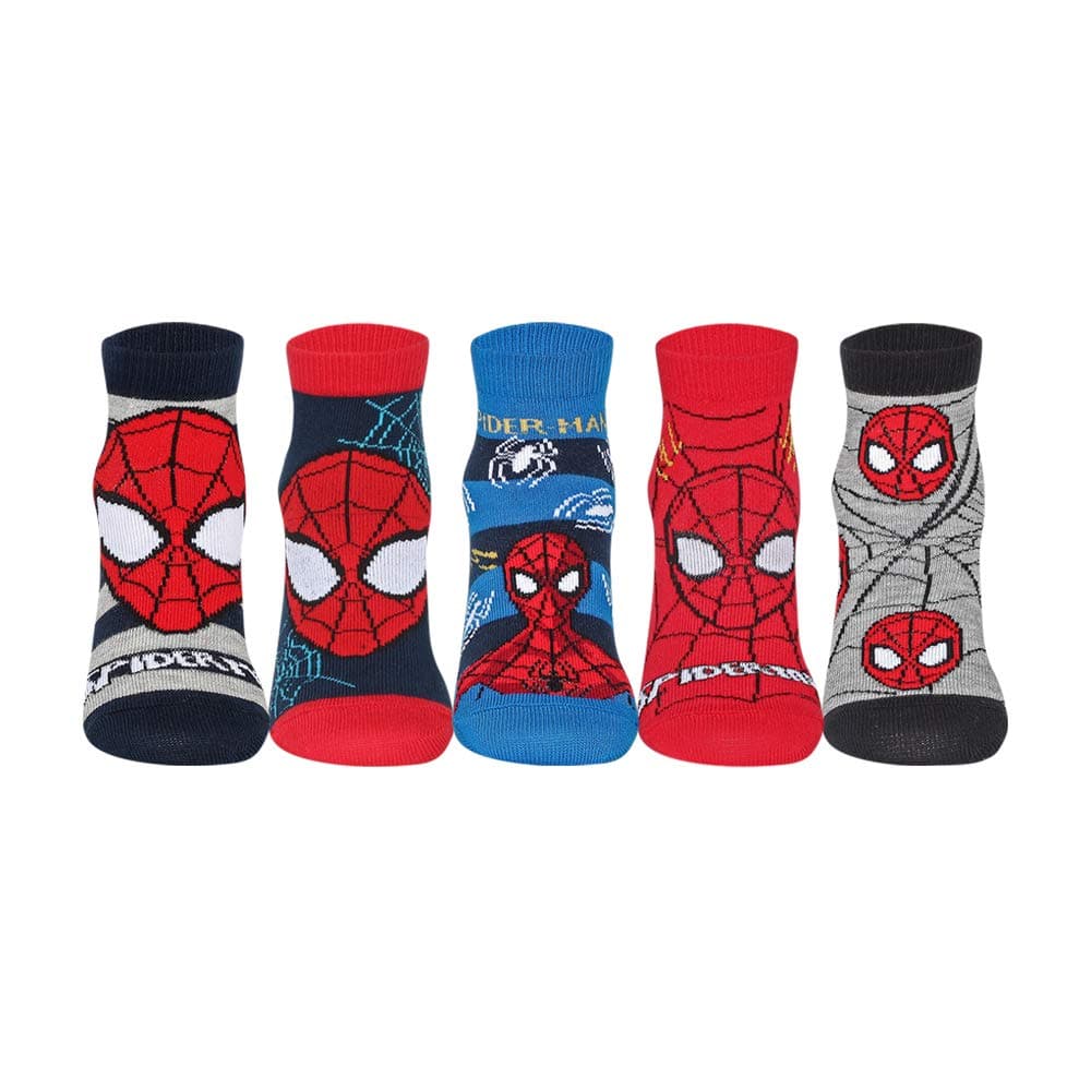 Supersox Ankle Disney Character Socks for Kids, Made with Breathable, Anti Odour & Moisture Absorbent Combed Cotton with a Extra Durable Welt, Ideal For All Day Wear (Pack Of 5)