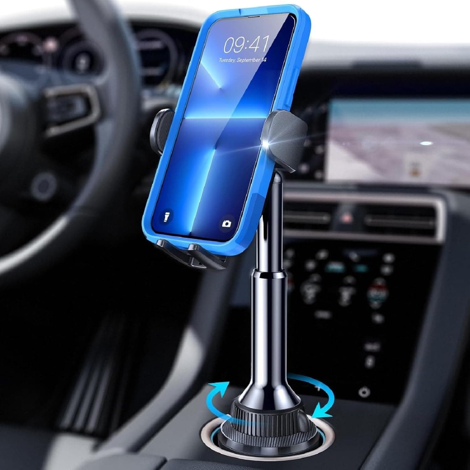 LISEN Cup Holder Phone Holder [No Shaking] Phone Holder for Car, 360° Adjustable iPhone Holder Valentines Day Gifts for Him Truck Jeep Golf for iPhone 17 Pro Max 16 15 14 Samsung S25 All 4-7'' Phone