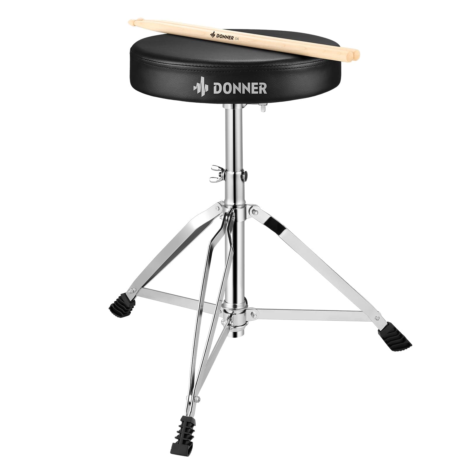 Donner Drum Throne Upgraded, Padded Drum Seat Portable Height Adjustable Drumming Stools for Kids & Adult