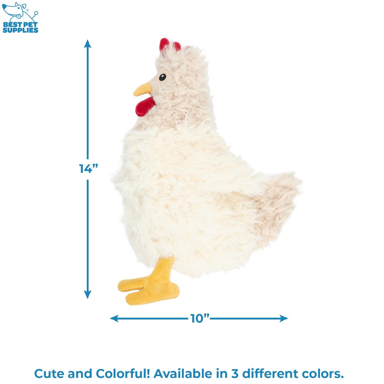 Best Pet Supplies Chicken Crinkle Plush Dog Toys for Interactive Play, Puppy and Senior Indoor Play, Colorful Chicken Toy Shape, Cute and Cuddly - Crinkle Chicken (Beige)