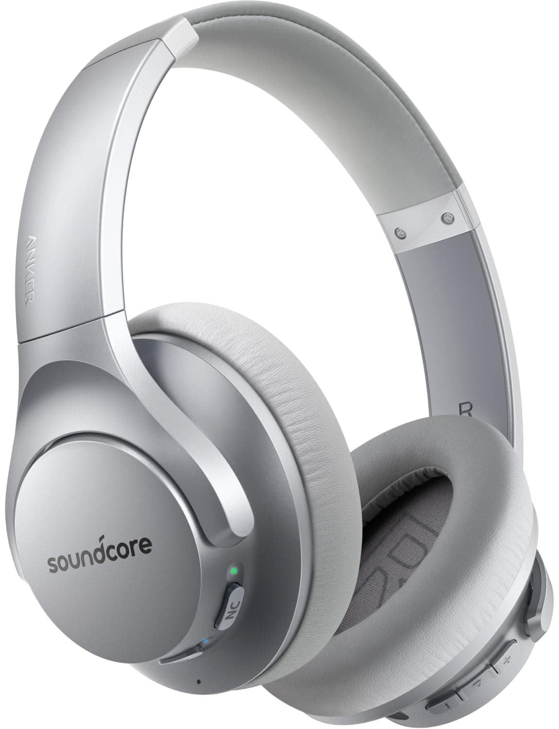 Soundcore Anker Life Q20 Hybrid Active Noise Cancelling Headphones, Wireless Over Ear Bluetooth Headphones (Silver)
