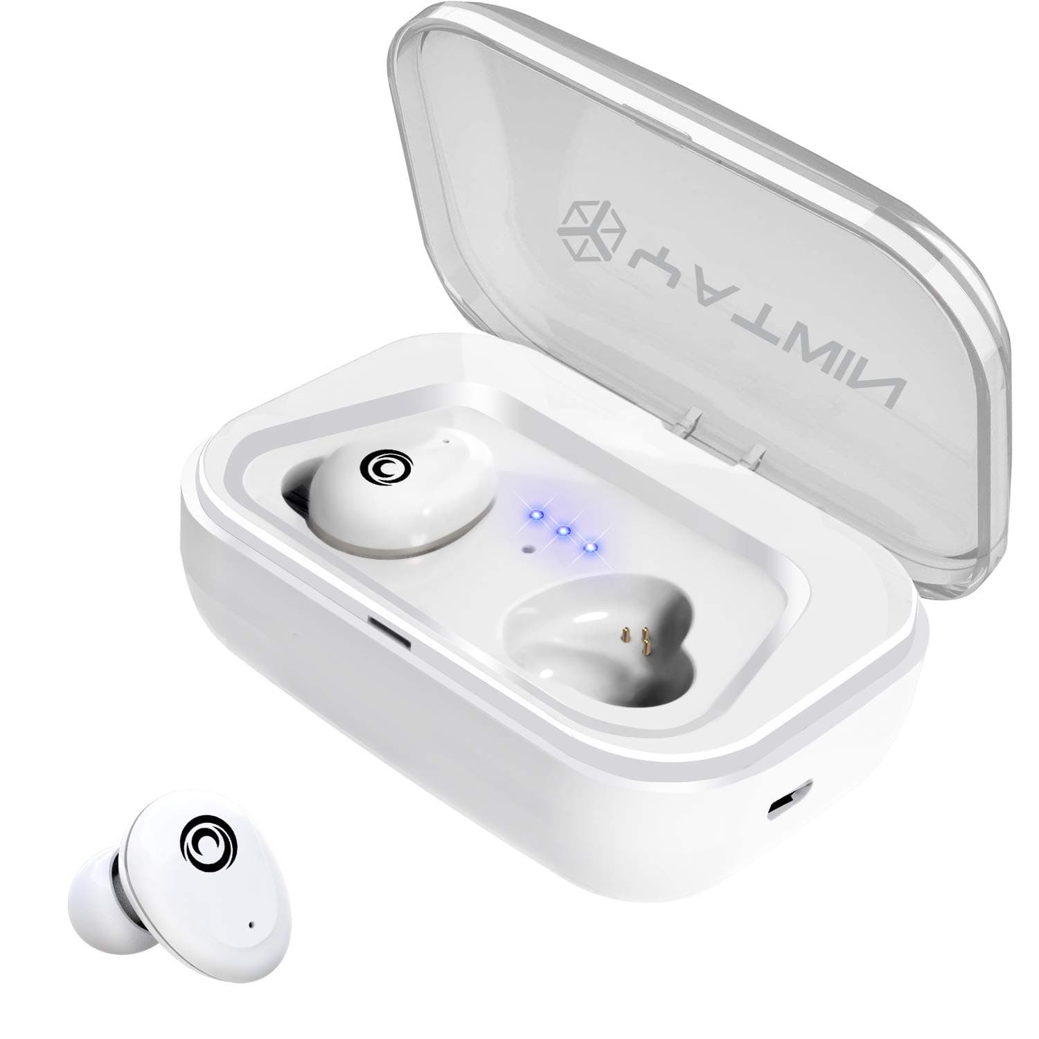 Wireless Headphones True Wireless Earbuds with 3000mAh Charging Case, Bluetooth 5.0 Mini Earbuds (Total 120 Hrs Playtime) in ear Earphones Built-in Mic IPX5 Waterproof for IOS, Android（White）