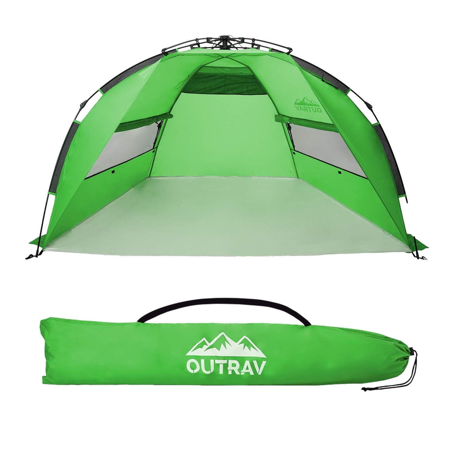 Outrav Pop Up Beach Tent - Quick and Easy Set Up, Family Size, Portable Sun and Water Shelter and Shade Canopy - for Fishing, Camping, Hiking and Outdoor Activities