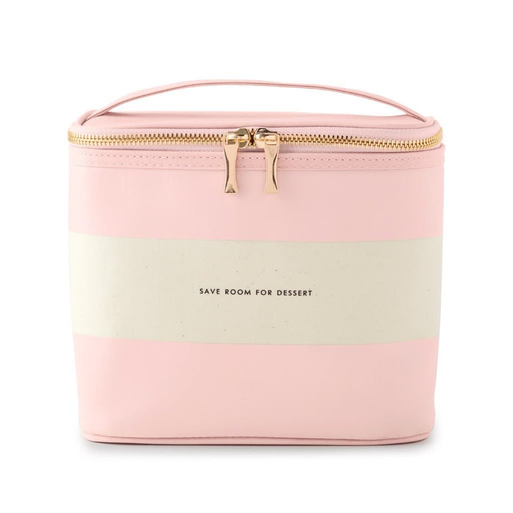 Kate Spade New York Women's Lunch Tote, (Out To Lunch), Blush Rugby Stripe, Pink Canvas