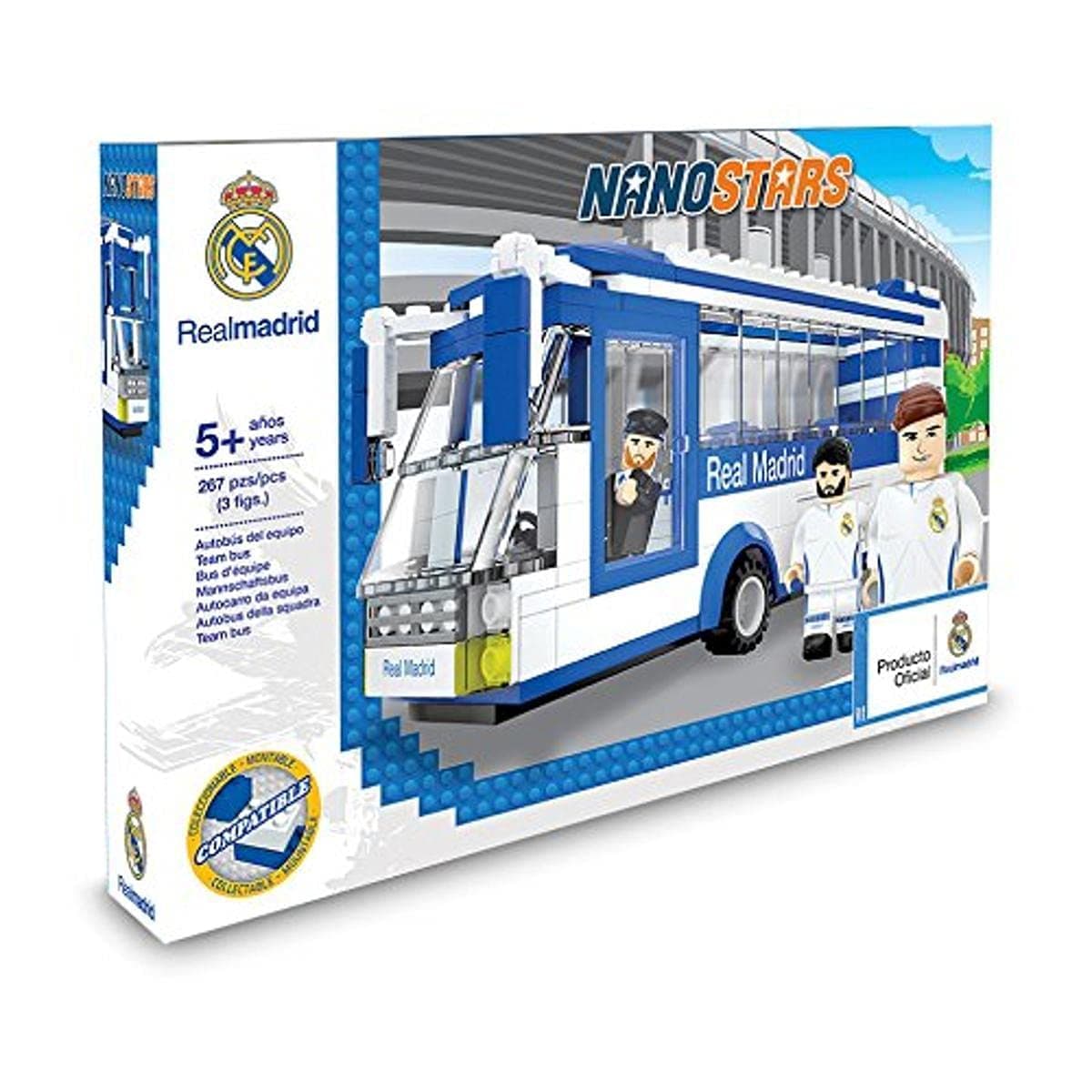 Nanostars Real Madrid Team Bus Brick Construction Set,Blue and White