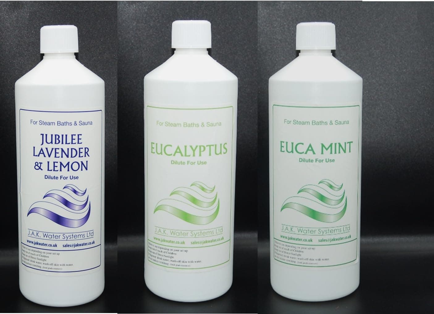 Spa Fragrance kit, Sauna and Steam Room Milk, Essential Oils, 3 x 1 Litre Multipack (Lavender and Lemon, Eucalyptus, Eucamint)