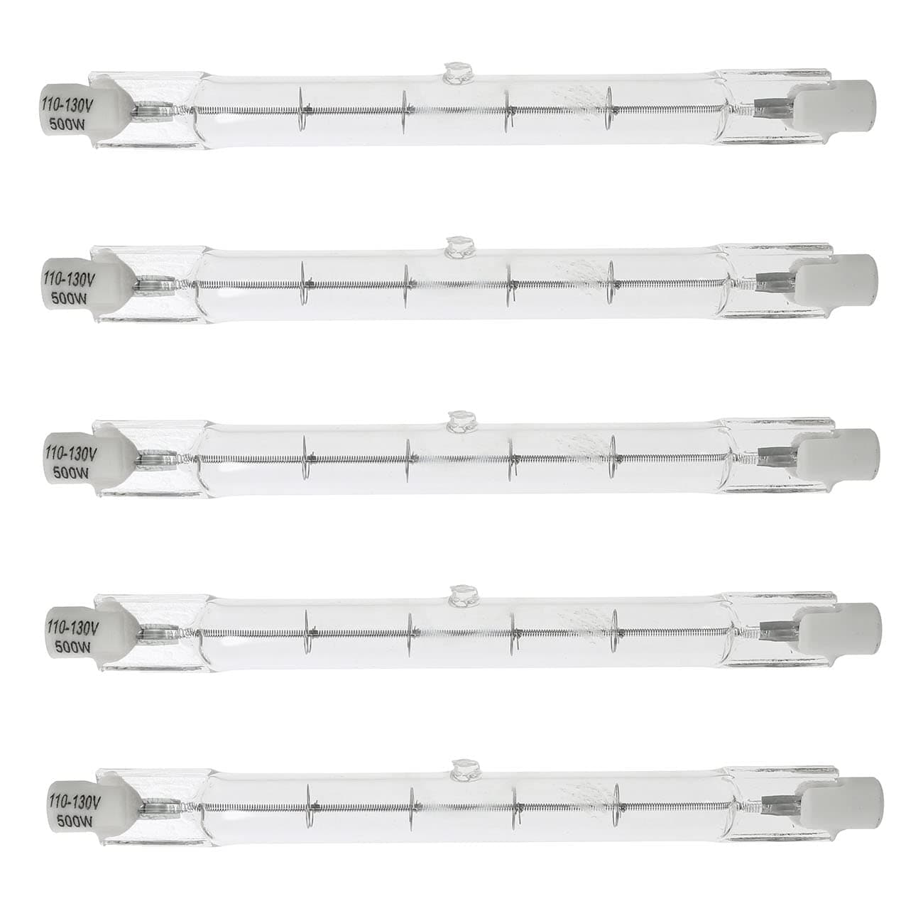 5PCS J Type T3 Halogen Bulbs Halogen Bulbs J118 R7S Double Ended Filament Flood Halogen Tungsten Light Tube Bulb Double Ended Filament Flood Lights Quartz Tube Lamps 110-130V 500W