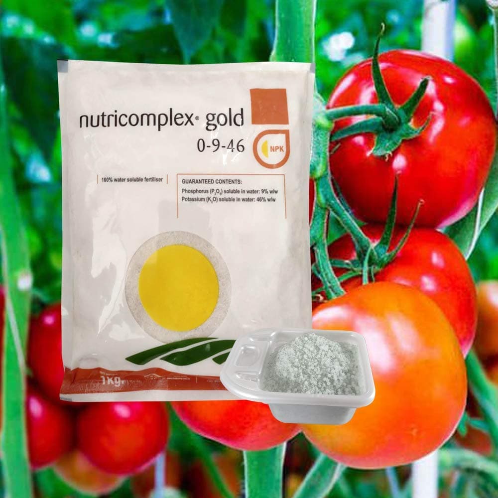Nutricomplex Gold 0-9-46 (from Spain), High Potassium Water Soluble NPK Fertilizer for Home Gardens, Fruits, Vegetables, Flowers - 1 Kg