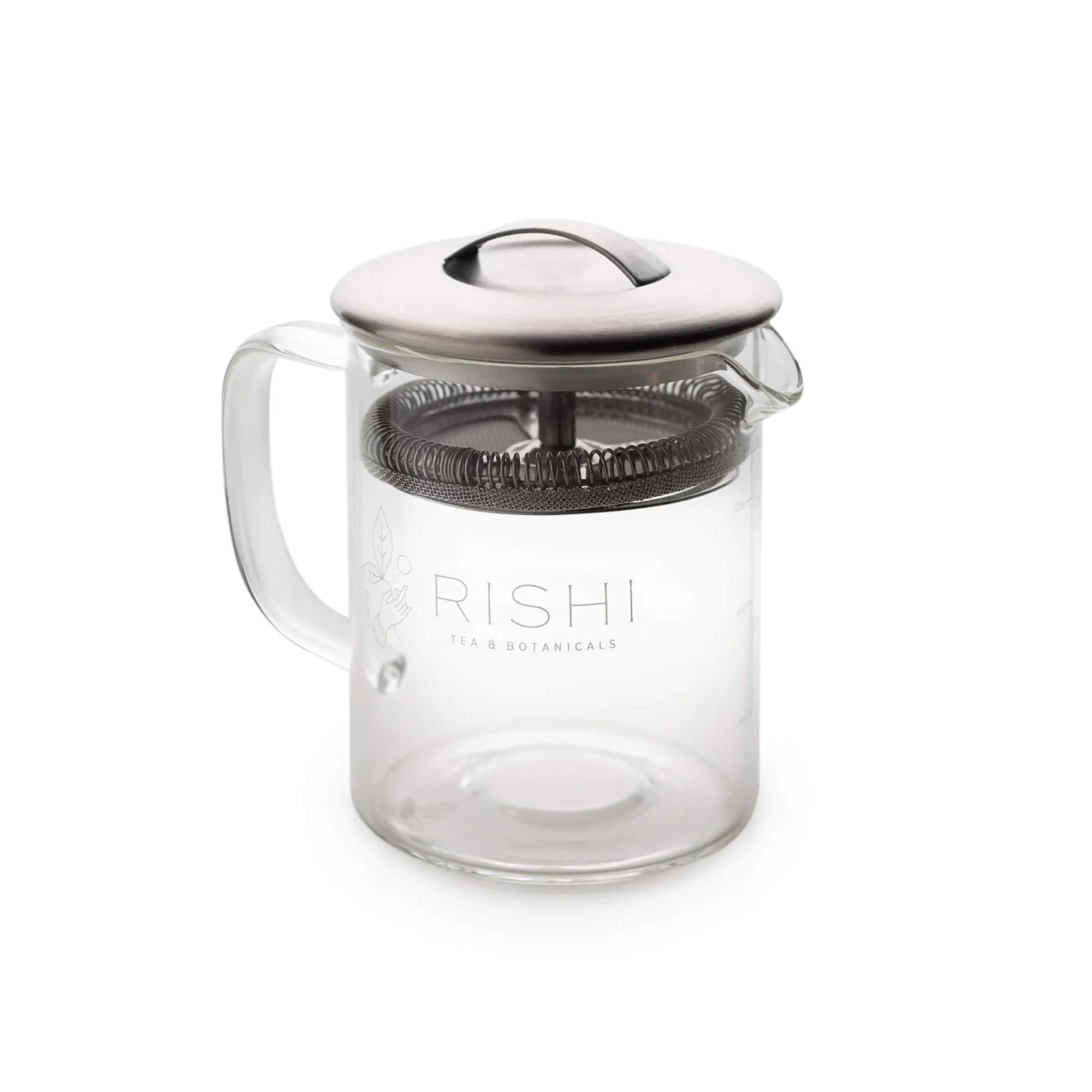 Rishi Tea Simple Brew Teapot - For 12oz Loose Tea Preparation, Built-in Strainer, Everyday Teaware, Easy to Clean, Borosilicate Glass, Enjoy Hot or Iced Tea - 400ml
