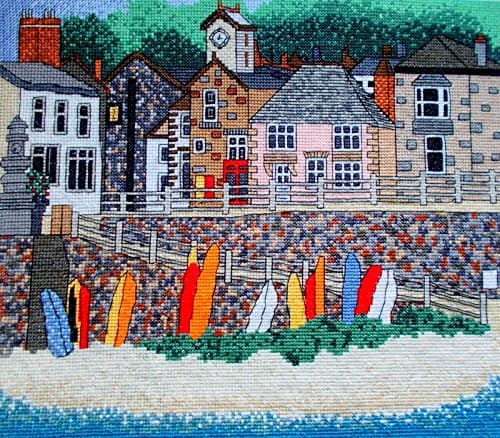 Mousehole Harbour Cross Stitch Kit - Cornwall Cross Stitch - Cross Stitch Kit