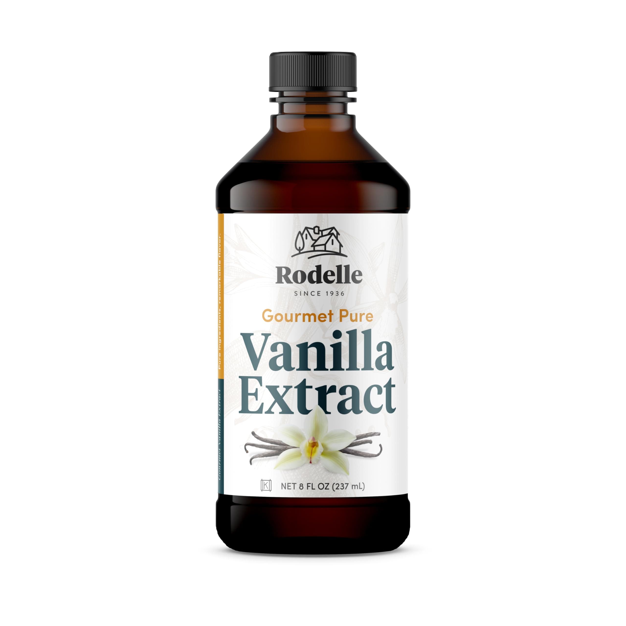 Rodelle Gourmet Pure Vanilla Extract Gluten Free Made in USA, 8 Ounce
