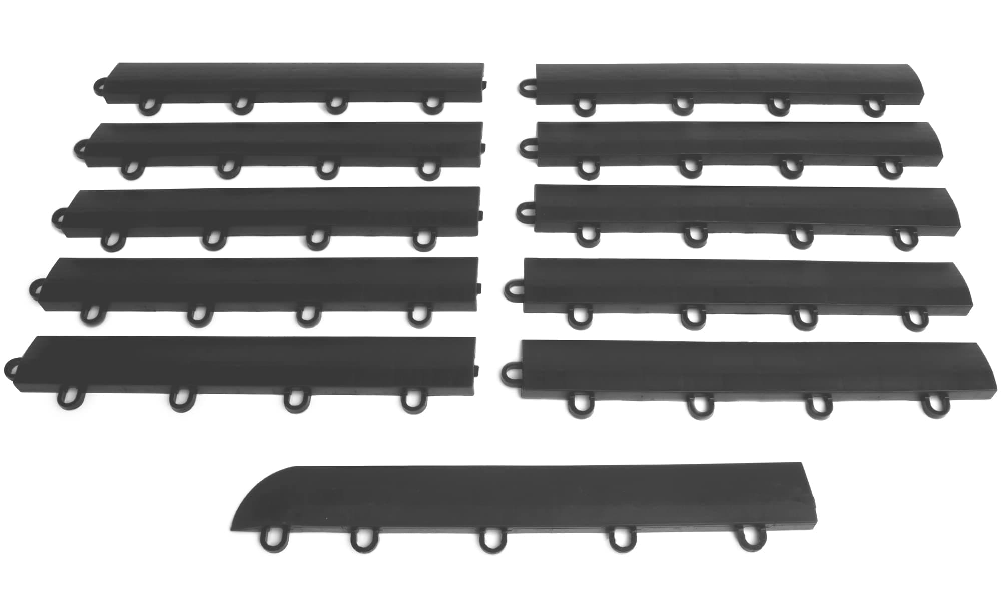 - Big Floors Female Transition Edge Kit, Durable Interlocking Modular Garage Floor Edging, Compatible with RaceDeck, GarageTrac and GarageDeck Products, (11 Piece), Graphite