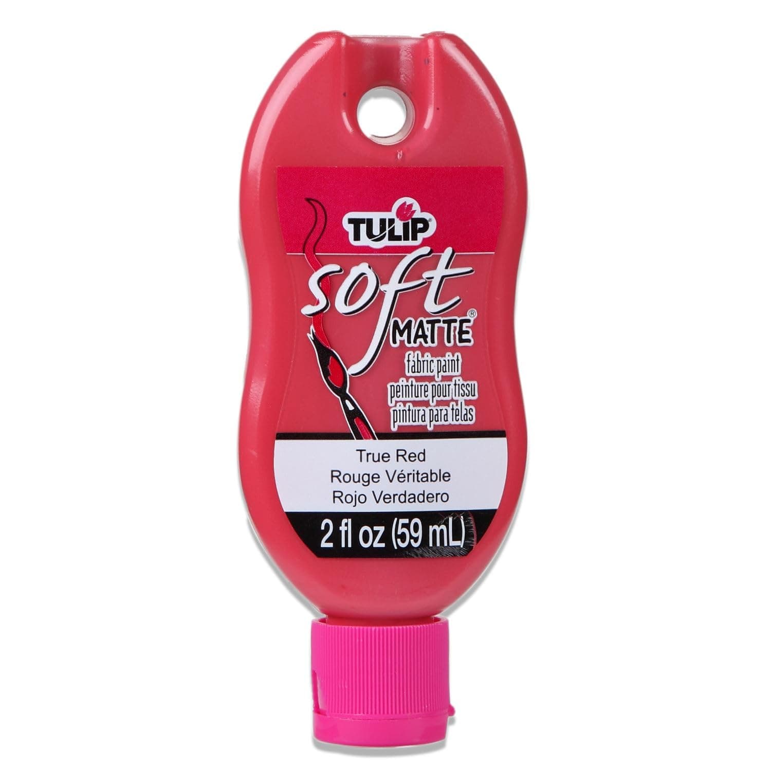 Soft Fabric Paint, Washable, Stays Soft and Flexible, Permanent Paint, for Light and Dark Fabrics, 2 fl oz, True Red