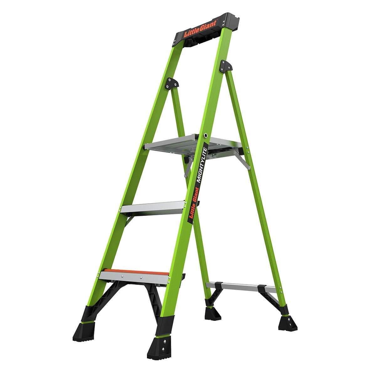 Little Giant Ladders, MightyLite, M5, 5 ft Stepladder, Ground Cue, Fiberglass, Type IAA, 375 lbs weight rating, Green, (15385-001)