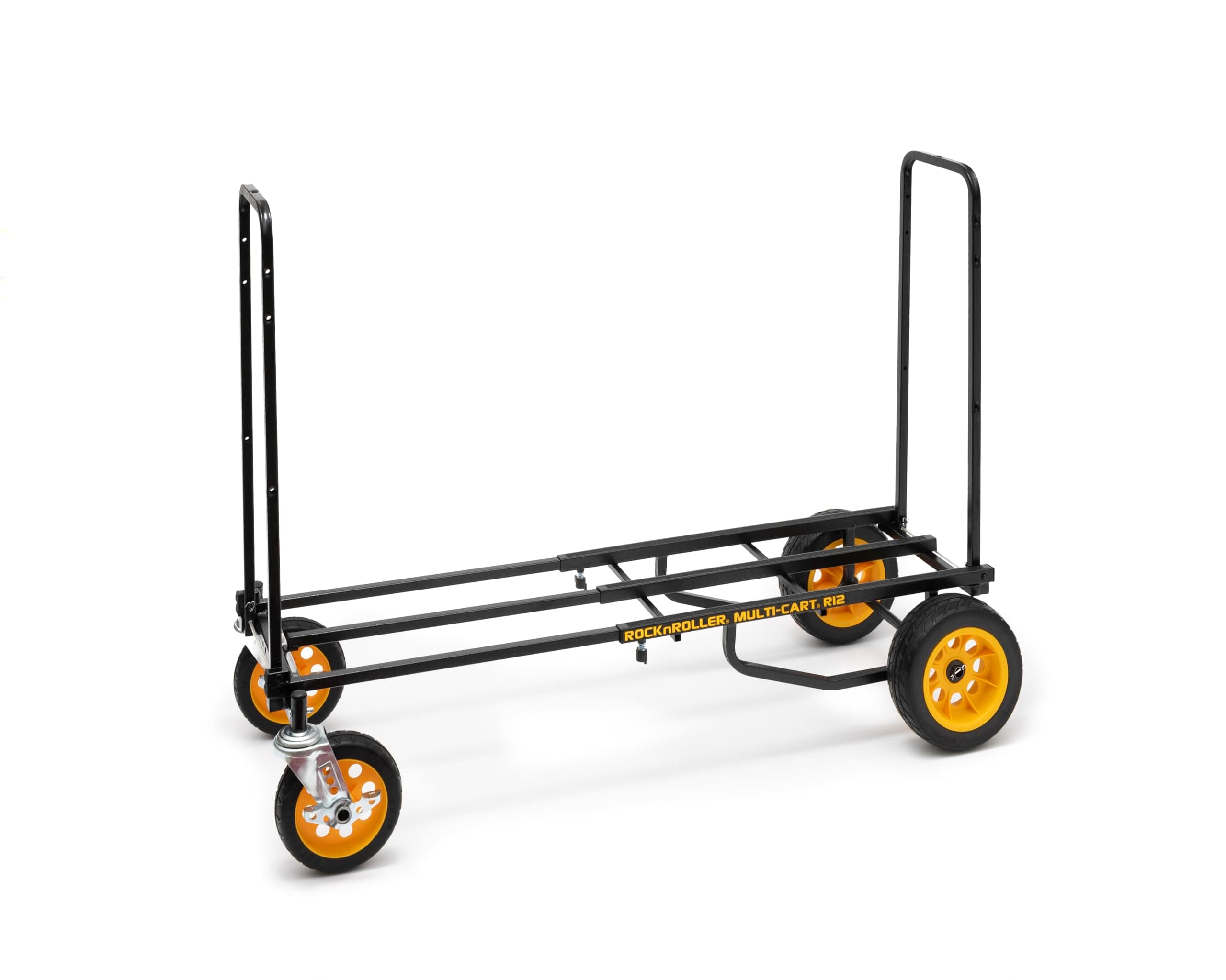 Rock-N-Roller R12RT (All Terrain) 8-in-1 Folding Multi-Cart/Hand Truck/Dolly/Platform Cart/34" to 52" Telescoping Frame/500 lbs. Load Capacity, Black