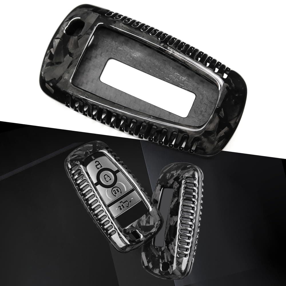 Carbon Fiber Key Fob Cover for Ford F-150 Bronco Raptor R Off-Road 2018-2024, Only for Raptor, Dry Carbon Fiber Material
