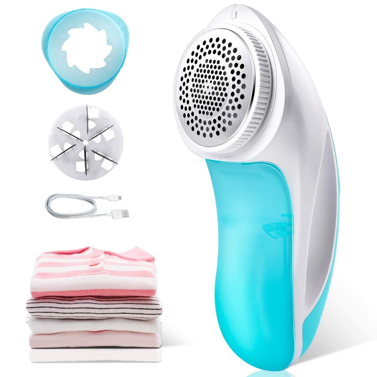 Yayalovehomee USB Rechargeable Sweater Shaver Fabric Defuzzer,Pill Fuzz Lint Remover Shaver with Large 2.6 Inch Shaving Head, Adjustable Shave Heights,Better Protect Your Clothes from Hurting