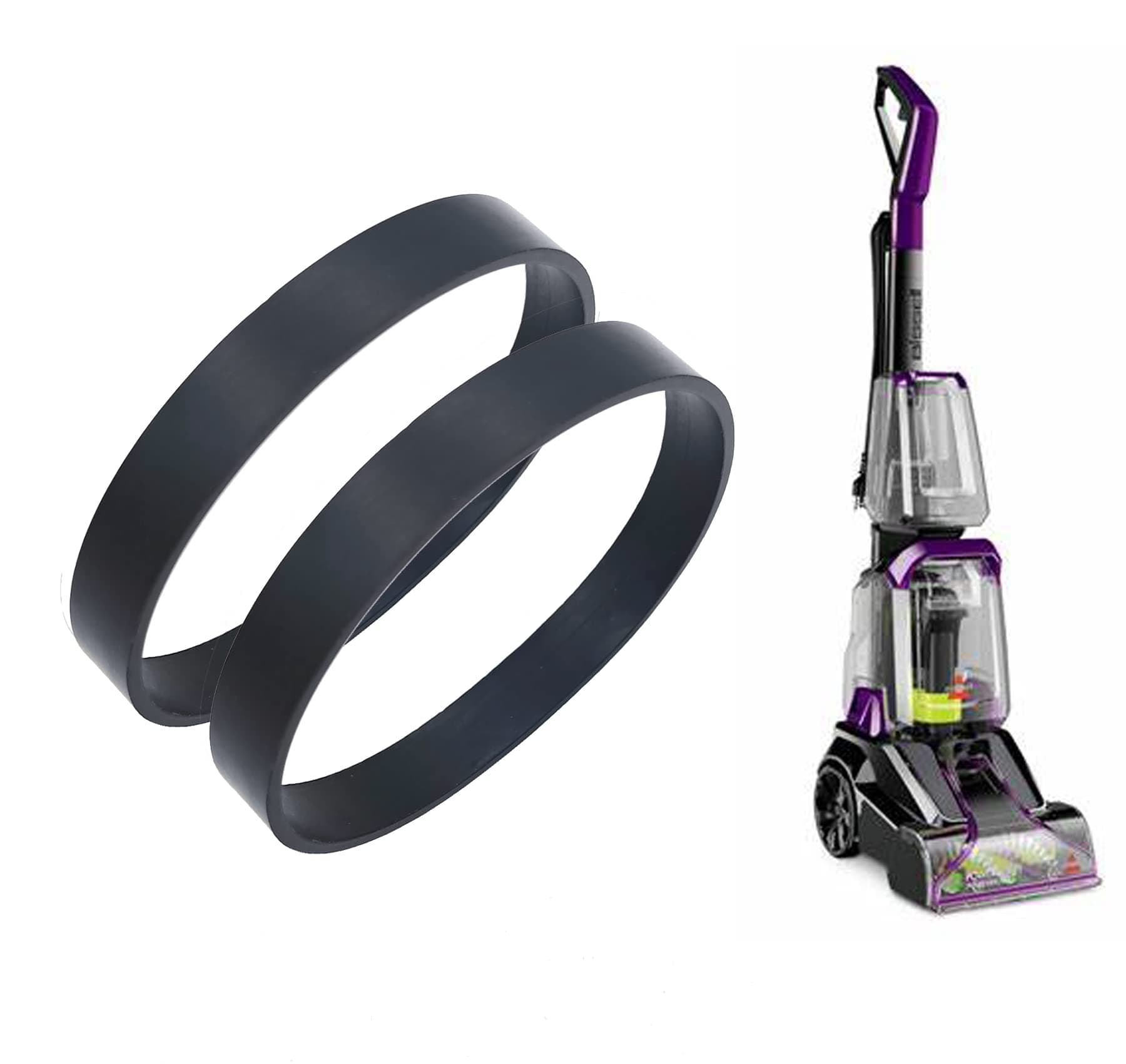 Replacement Vacuum Belts for Bissell 2910, 2910W,1986, 2987, 29878, 29879, 2806, 28062, 28068, P2283,22839,22837 PowerForce/TurboClean PowerBrush Pet Carpet Cleaner ,Parts# 1606428 (2Pack )