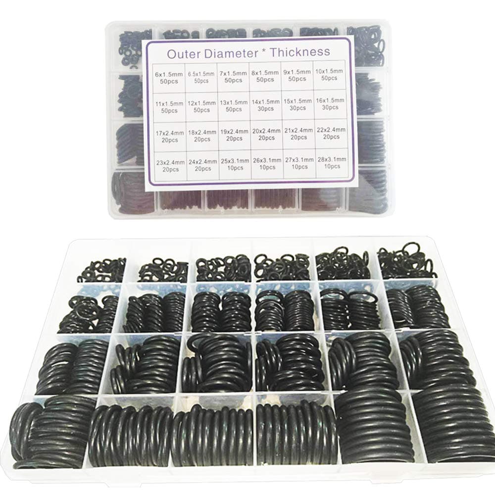 Rubber O Ring Kit O Ring Assortment Kit Set 24 Sizes 740 Pieces NBR O Ring Sealing Seal Assortment Set