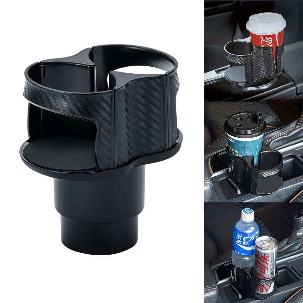 Car Cup Holder, UMISKY 2 In 1 Multifunctional 2 Cup Mount, Unique Design Soft Drink Can Coffee Bottle Stand Adjustable Detachable Ashtray Storage Bracket (2-IN-1)