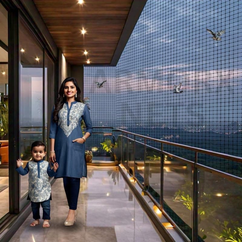 ARMORX Black Anti-Bird Net UV-Stabilized HDPE Multi-Filament Net with Installation Kit & Tying Ropes Attached (8ftx32ft)