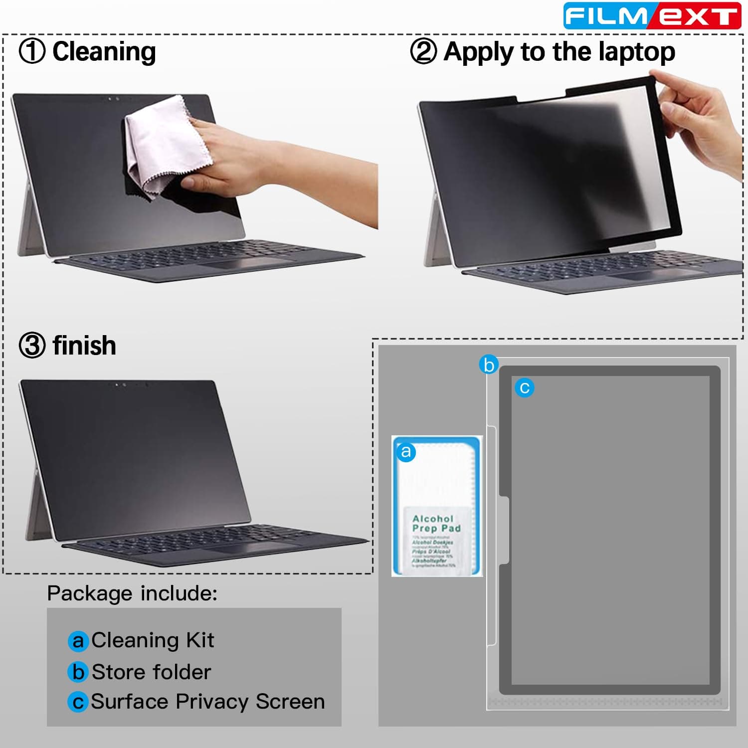 FILMEXT Privacy Screen for Microsoft Surface Laptop studio 2/1 14.4 inch (Model 2029/1964), Anti-Spy Filter Anti-Glare (for Surface Laptop studio 2/1 14.4" Privacy Screen Protector Filter)