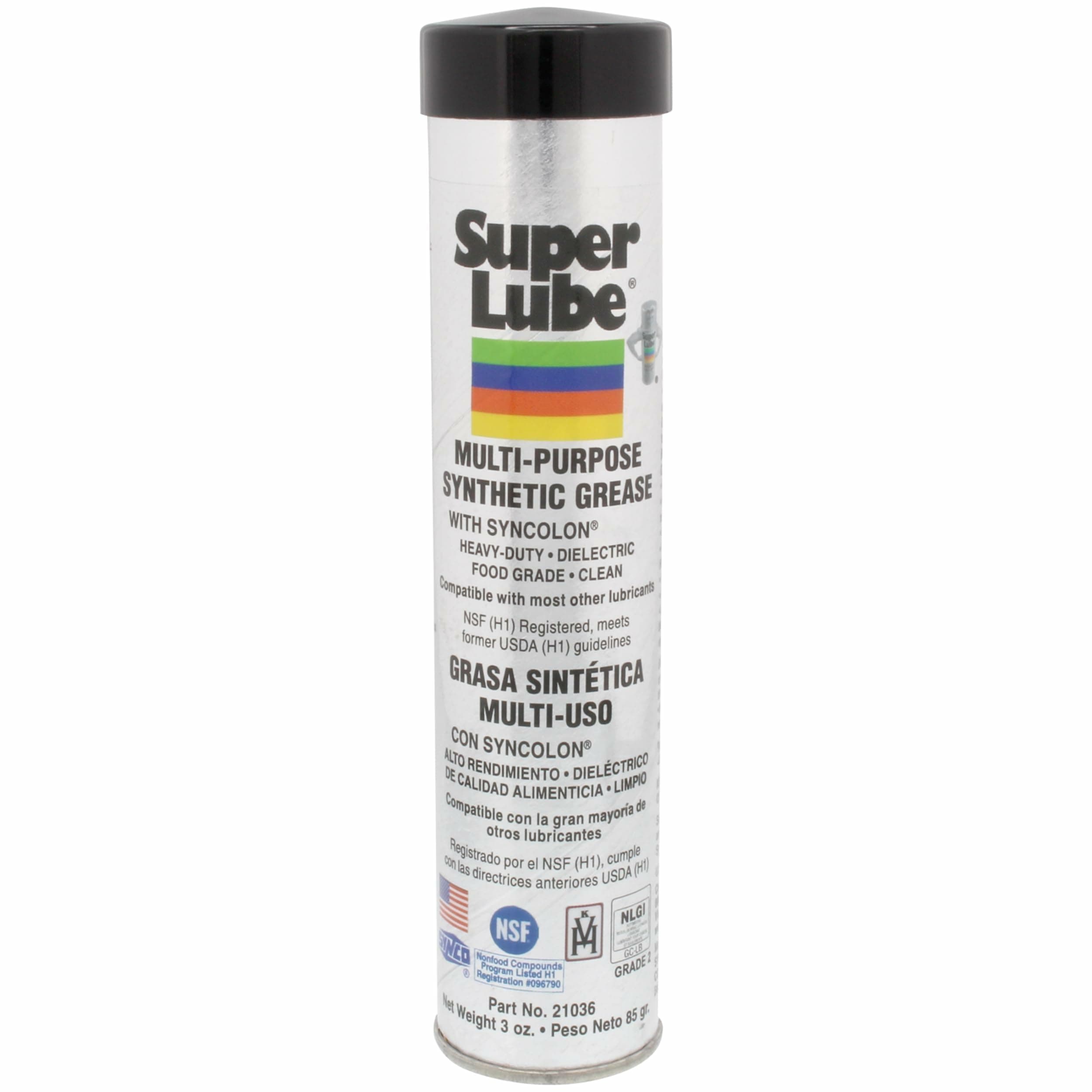 Super Lube 21036 Synthetic Grease (NLGI 2), 3 oz Cartridge, Translucent White