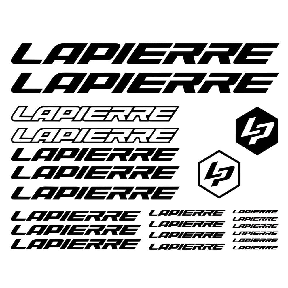 For Lapierre Bike Bicycle Cycling Frame Vinyl Decals Stickers Kit MTB BMX (Black)
