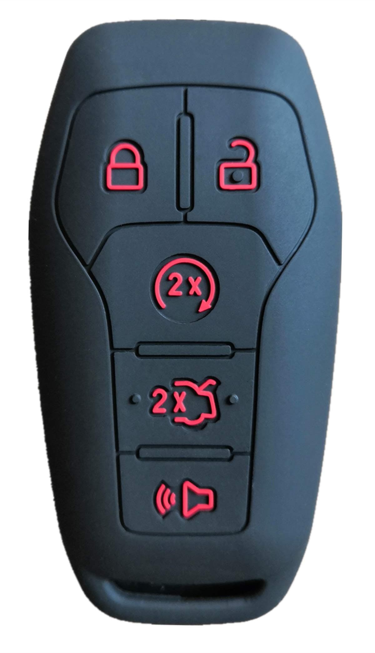 Ford Mustang Key Fob Cover: Silicone Car Remote Case Fit for Ford Mustang Fusion Exploer Edge F150 Lincoln MKZ MKX MKC | Black Rpkey Key Fob Shell Protector