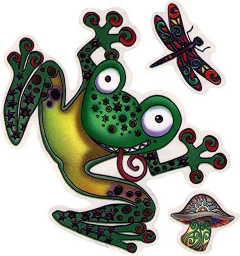 Flippin Frog - 2 Sided Translucent Window Sticker Water Bottle Decal 4.5-by-3.5 Inches