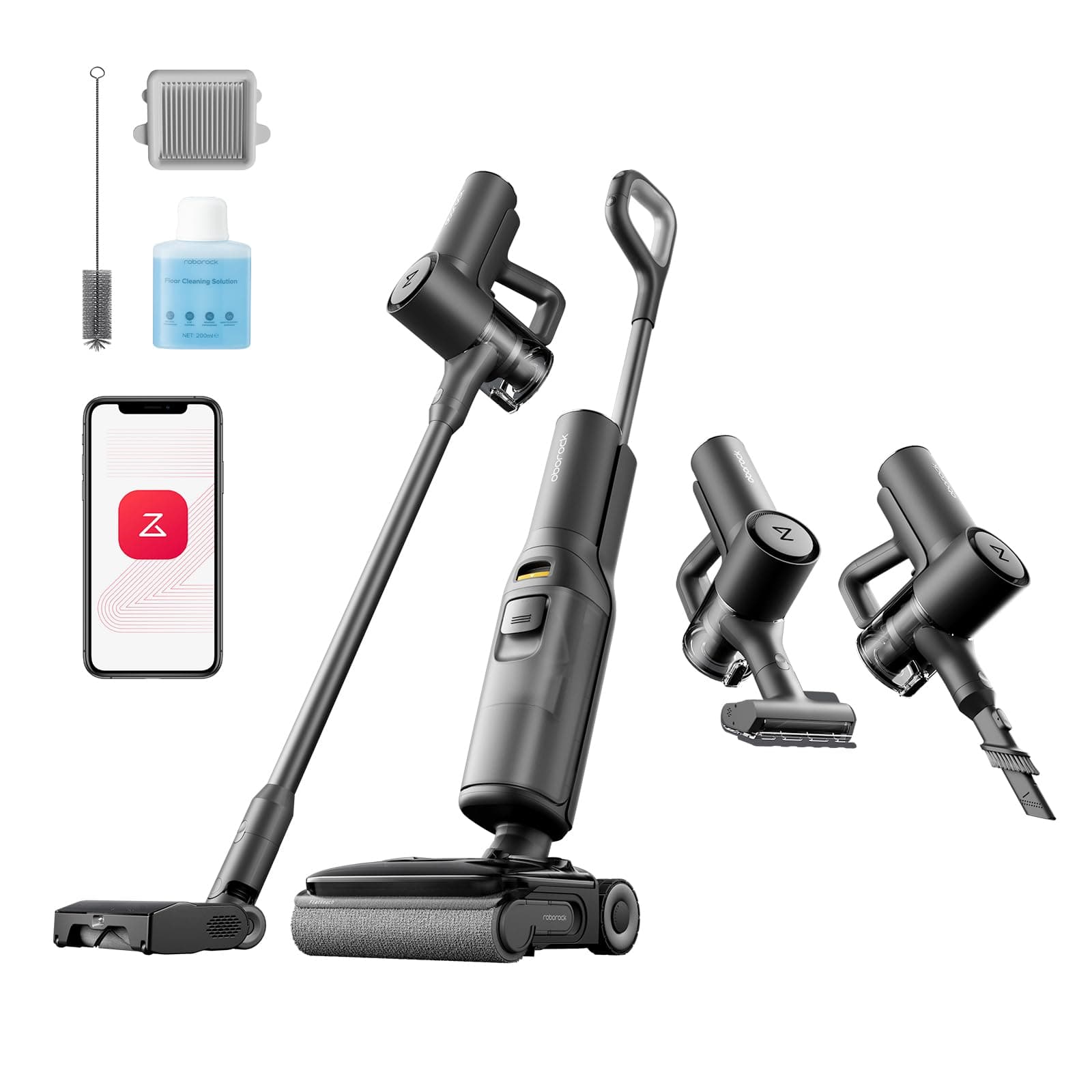 roborock F25 ACE Combo Wet Dry Vacuum Cleaner, 5-in-1 Cordless Vacuum for Multi-Surface, 20000Pa Suction, Vanquish Wet and Dry Messes, Self-Cleaning & Drying (with 100ml Cleaning Liquid)