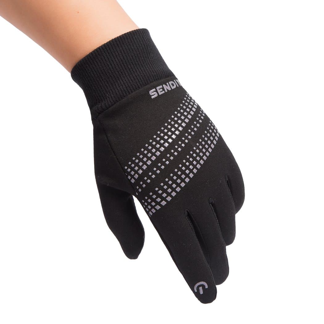 Men Winter Warm Gloves Womens Touch Screen Gloves Anti-slip Sports Gloves Driving Cycling Gloves (Black, S)