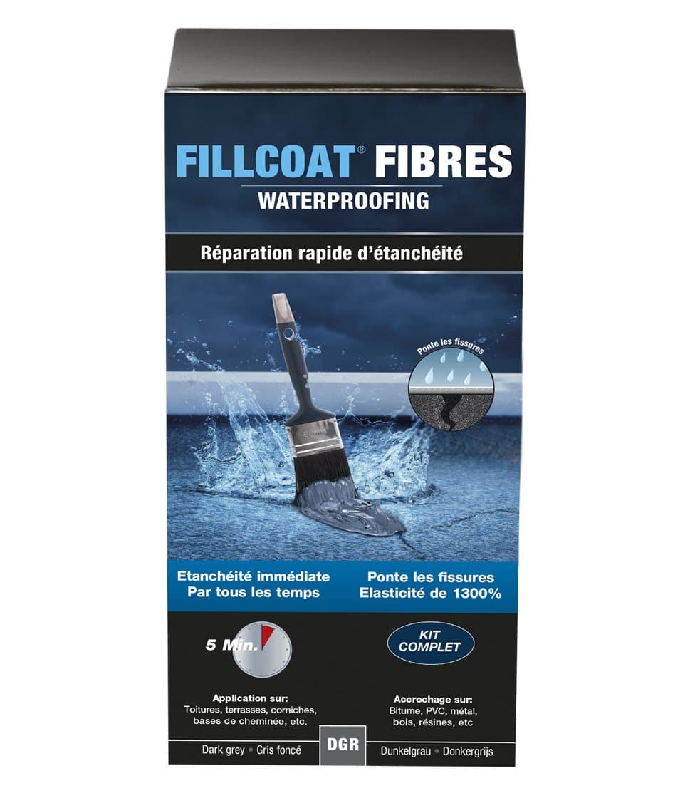 RUST-OLEUM 26.KIT.1 Fill coat Fibres, Instant Waterproofing In Any Weather, Dark grey