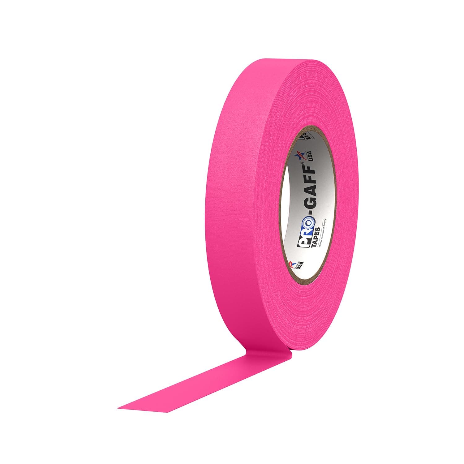 1" Width ProTapes Pro Gaff Premium Matte Cloth Gaffer's Tape With Rubber Adhesive, 50 yds Length x, Fluorescent Pink (Pack of 1)
