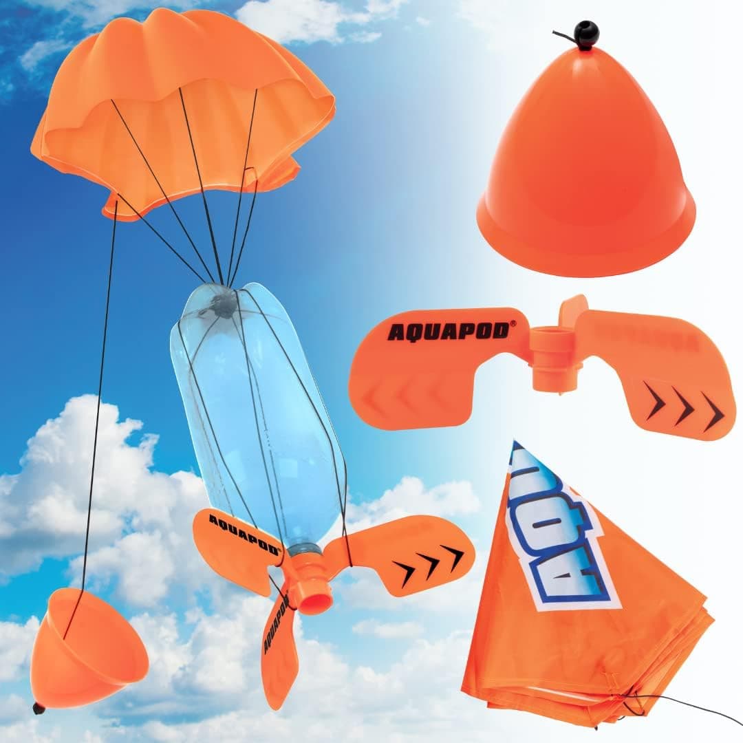 Aquapod Original Water Bottle Rocket Launcher Ultimate Accessory Pack - Soar to New Heights w Launcher Fins, Parachute, & Nose Cone - Family Fun & Educational STEM Toy - Kids Easter Basket Stuffer