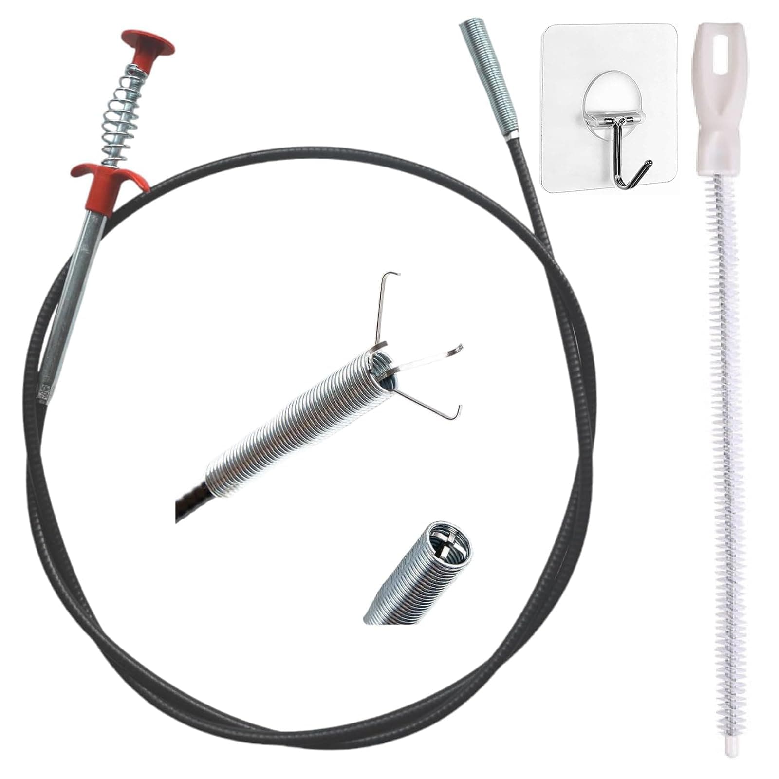 36inch Drain Snake Hair Clog Remover-Drain Auger Hair Catcher & Cleaning Brush-Sink Drain Cleaner Tool for Kitchen,Bathroom,Sewer,Bathtubs,Sunroof and Dryer Vent (36inch)